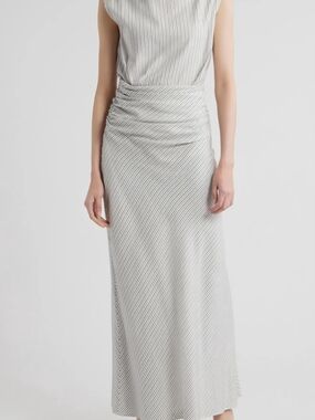 Faithfull the Brand Ivory and Black Striped Maxi Dress